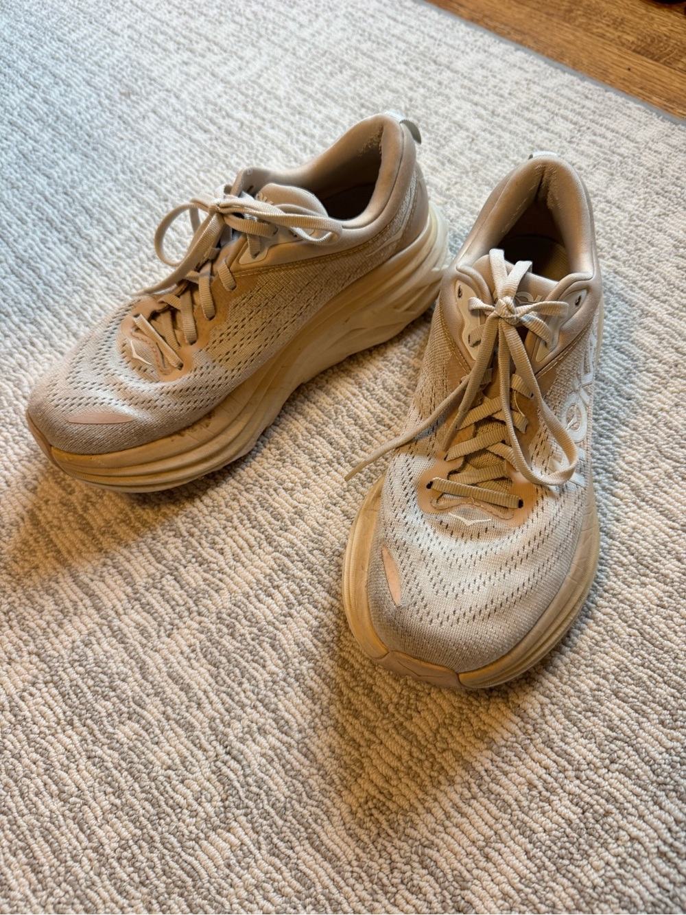 Hoka Bondi 8 Neutral Beige Women's Athletic Sneakers